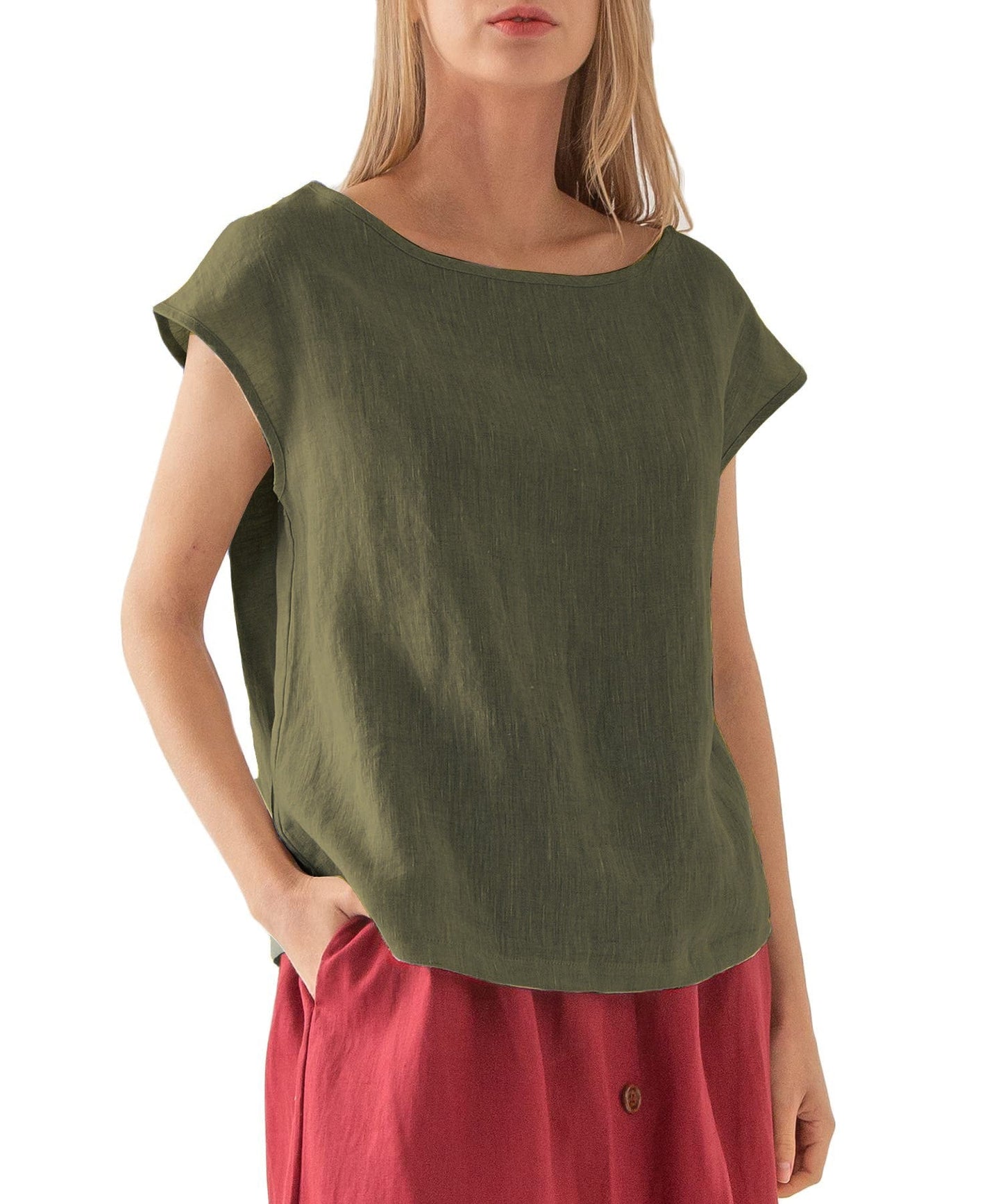 Amara Linen Loose-Fit Tee