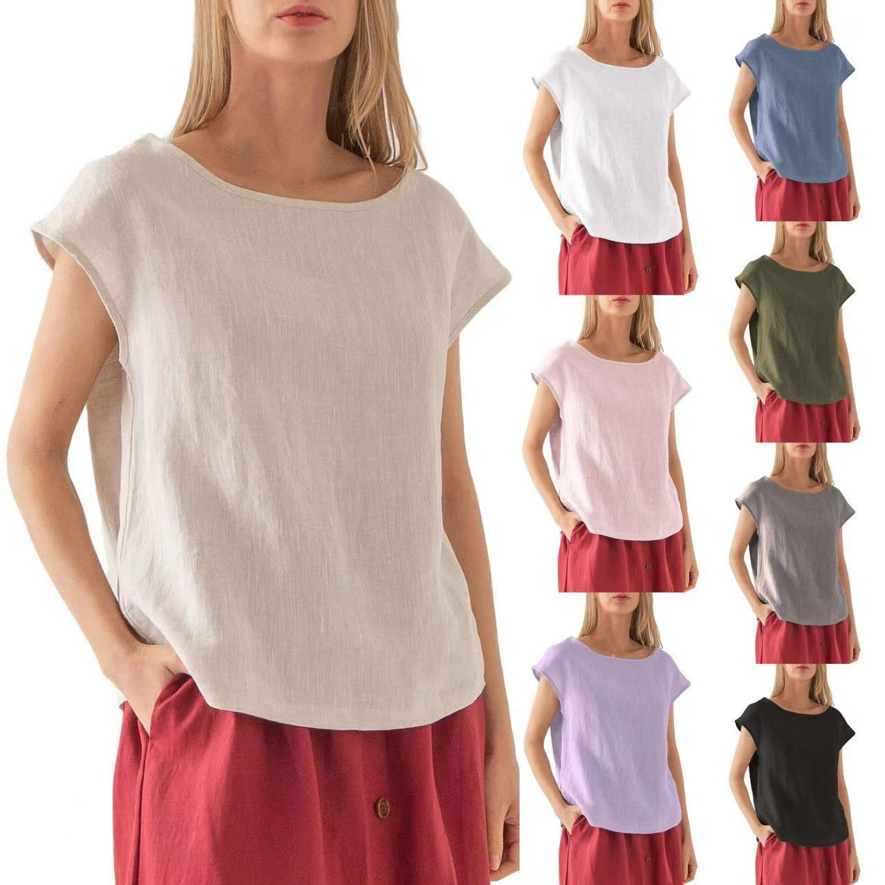 Amara Linen Loose-Fit Tee