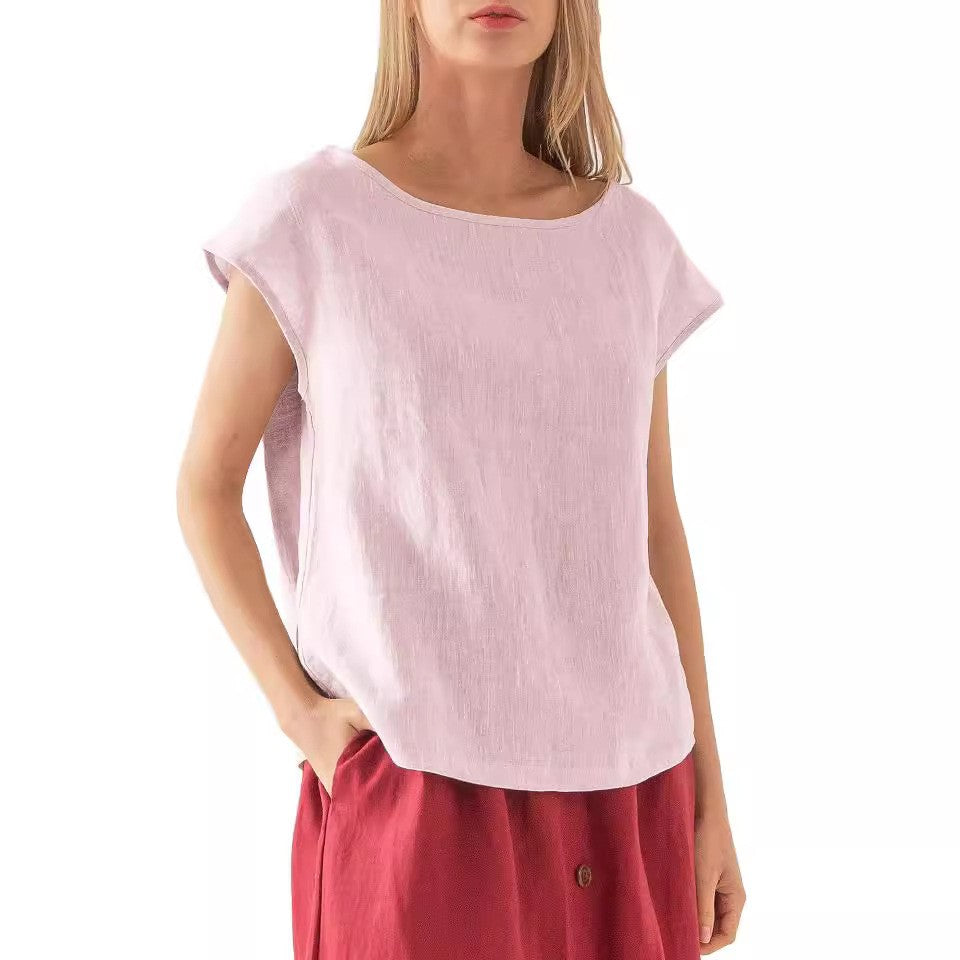 Amara Linen Loose-Fit Tee