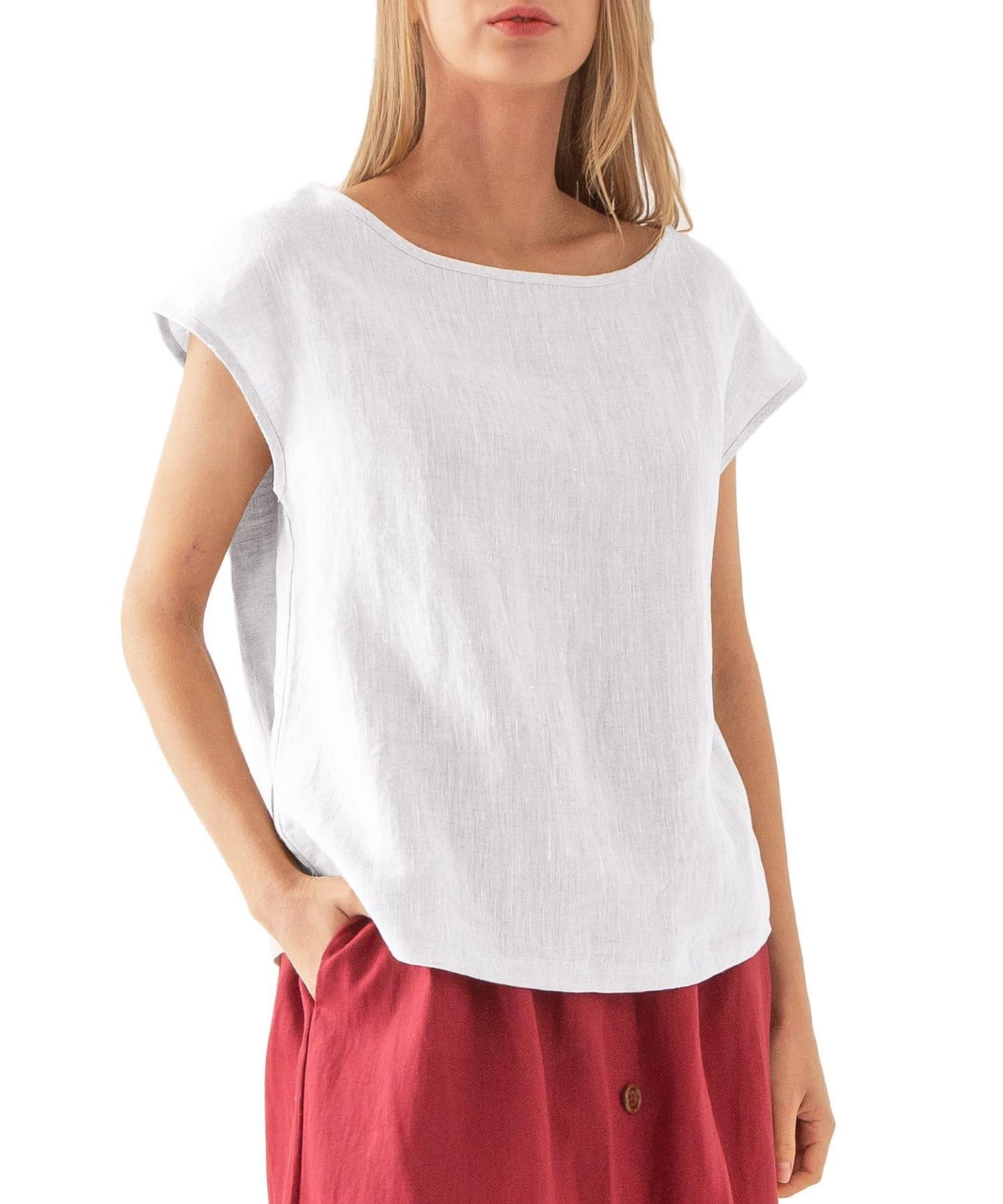 Amara Linen Loose-Fit Tee