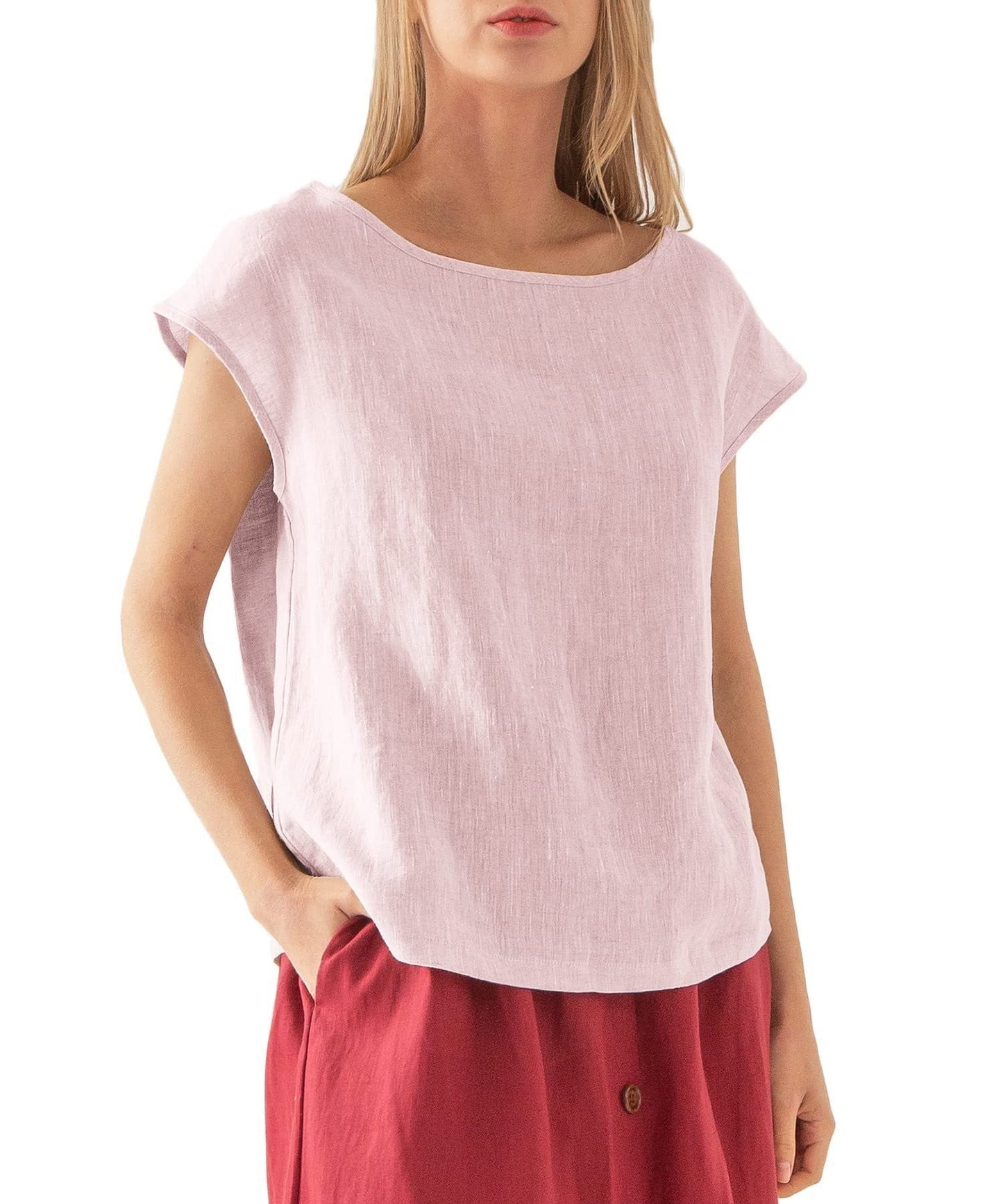 Amara Linen Loose-Fit Tee