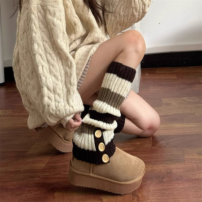 Aya Winter Knit Mid-Calf Socks