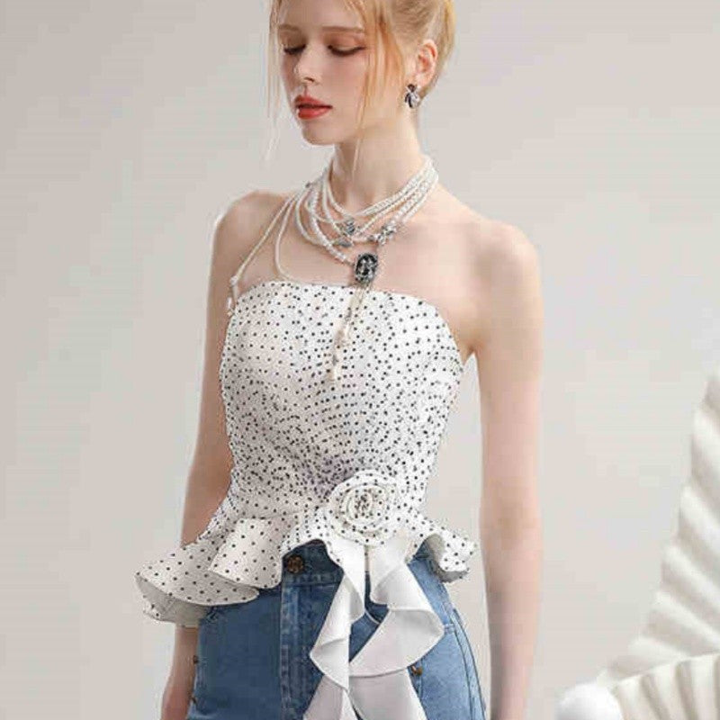 Clara Polka Dot Asymmetry Camisole