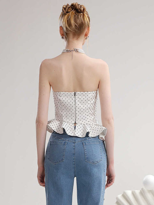 Clara Polka Dot Asymmetry Camisole