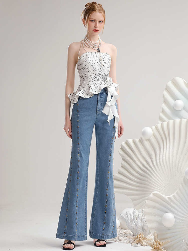 Clara Polka Dot Asymmetry Camisole