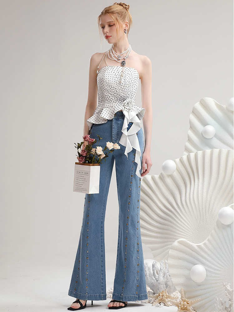 Clara Polka Dot Asymmetry Camisole